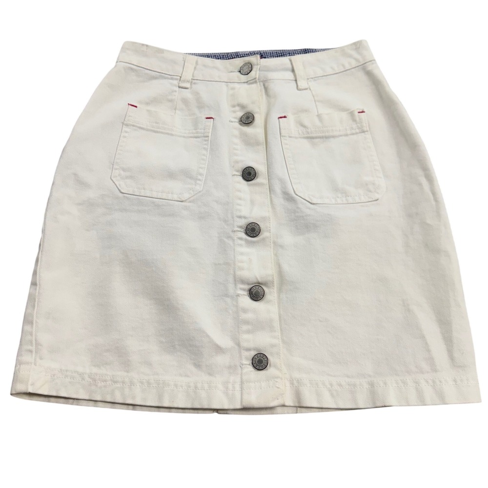 Esprit White Button A- line Mini Skirt S/5 Basics Western Y2k Retro Classic